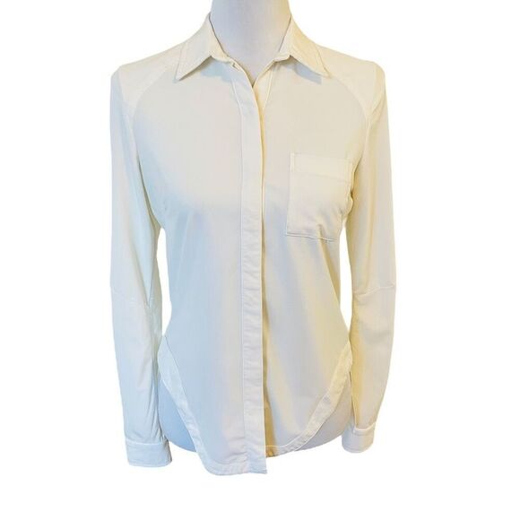 Lululemon Urbanite Button Down Shirt Ivory White Size 4 - Picture 1 of 12